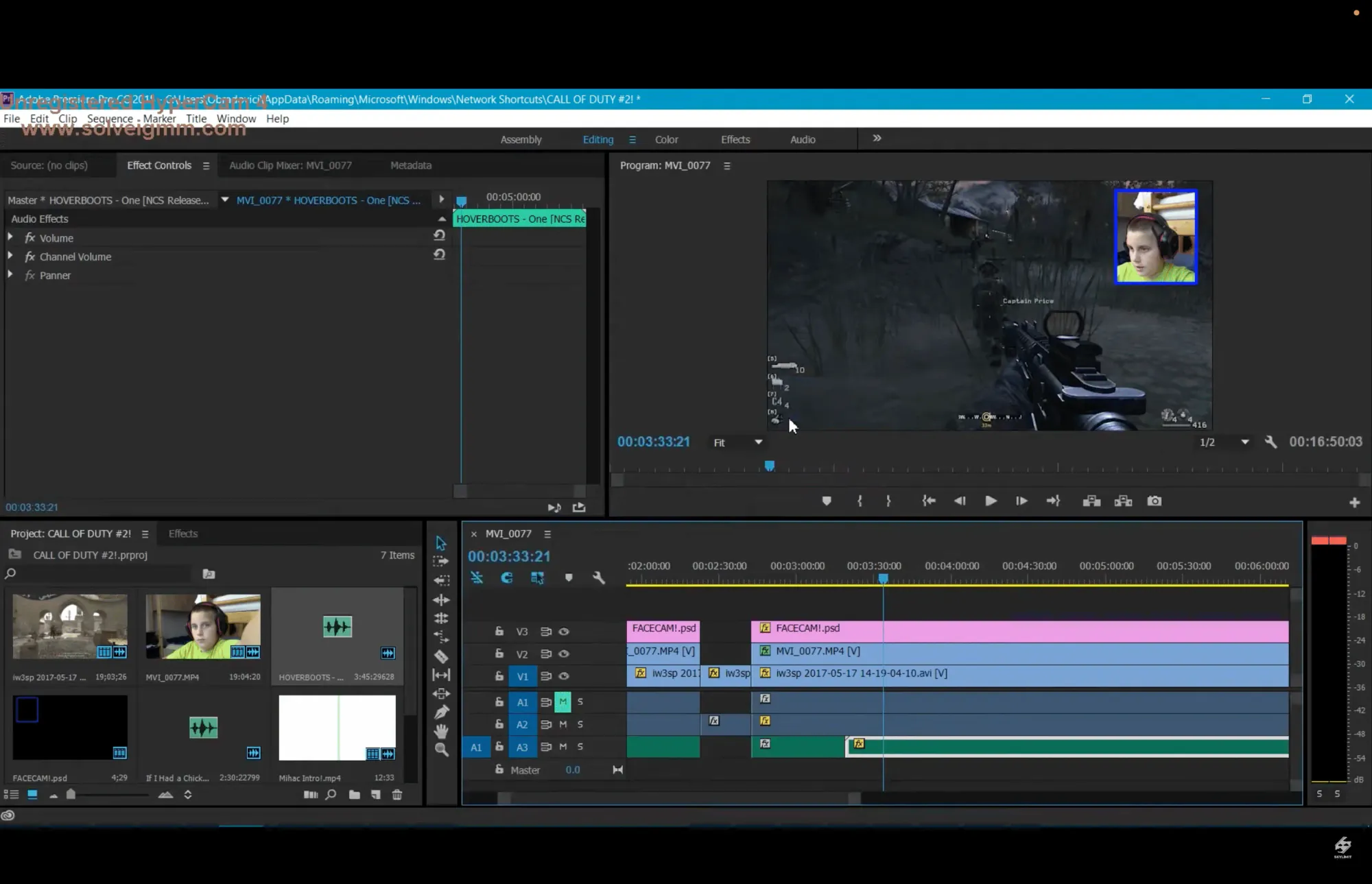 Montaža gaming klipa sa facecam-om u Adobe Premiere Pro